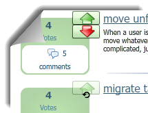 Customers can vote and comment on feedback though the customer user interface